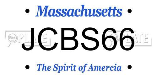JCBS66 Massachusetts License Plate