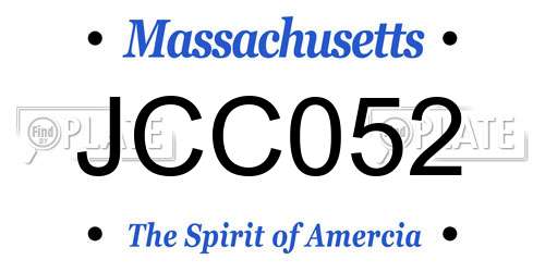 JCC052 Massachusetts License Plate