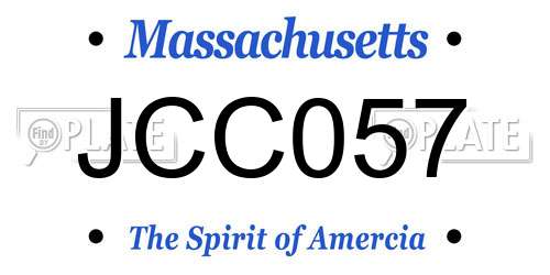 JCC057 Massachusetts License Plate