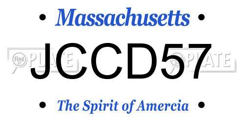 JCCD57 Massachusetts License Plate