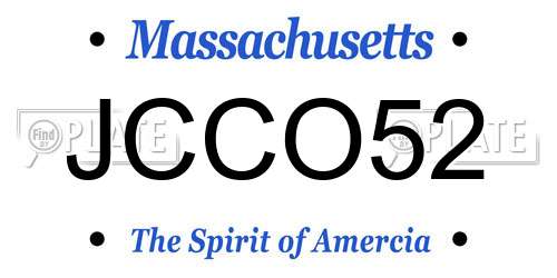 JCCO52 Massachusetts License Plate