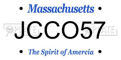 JCCO57 Massachusetts License Plate