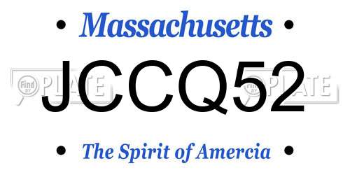 JCCQ52 Massachusetts License Plate