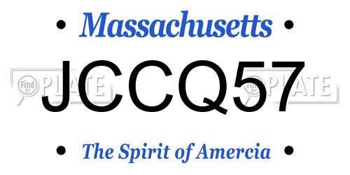 JCCQ57 Massachusetts License Plate