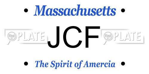 JCF Massachusetts License Plate