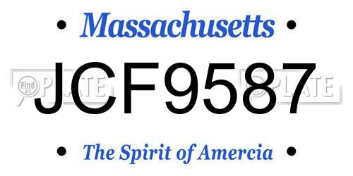 JCF9587 Massachusetts License Plate