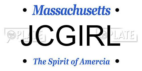 JCGIRL Massachusetts License Plate