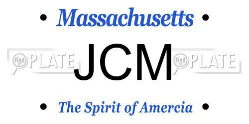 JCM Massachusetts License Plate