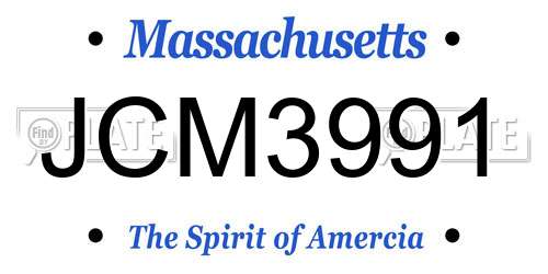 JCM3991 Massachusetts License Plate