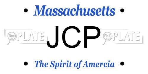 JCP Massachusetts License Plate