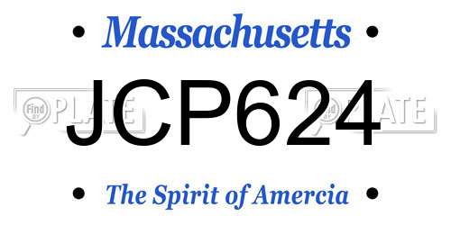 JCP624 Massachusetts License Plate