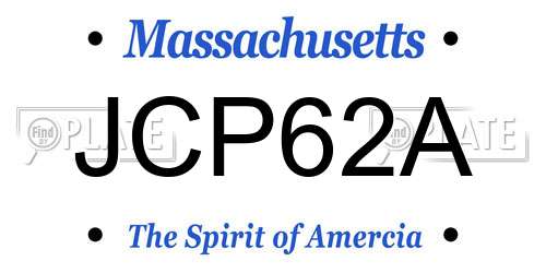 JCP62A Massachusetts License Plate