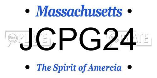 JCPG24 Massachusetts License Plate