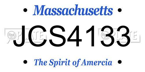 JCS4133 Massachusetts License Plate