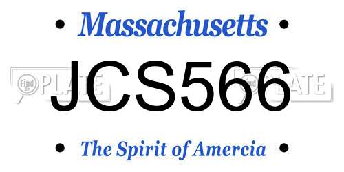JCS566 Massachusetts License Plate