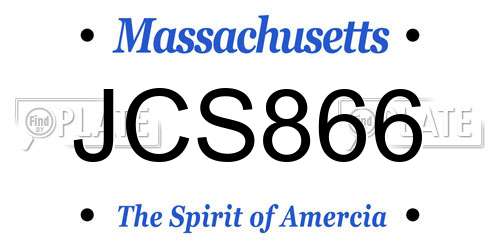 JCS866 Massachusetts License Plate