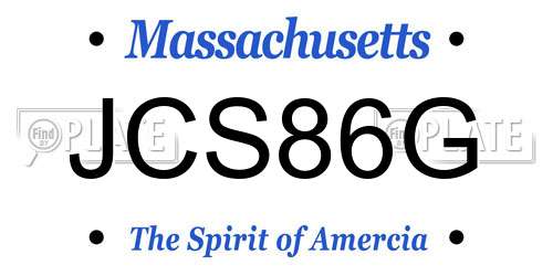 JCS86G Massachusetts License Plate