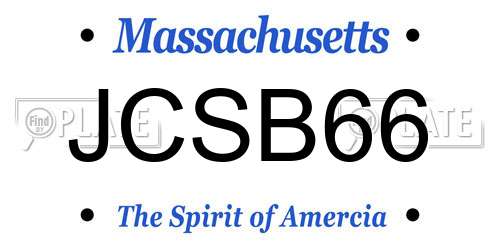 JCSB66 Massachusetts License Plate