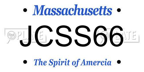 JCSS66 Massachusetts License Plate