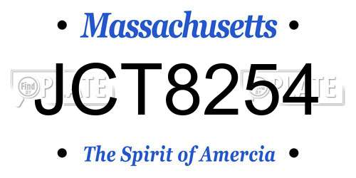 JCT8254 Massachusetts License Plate