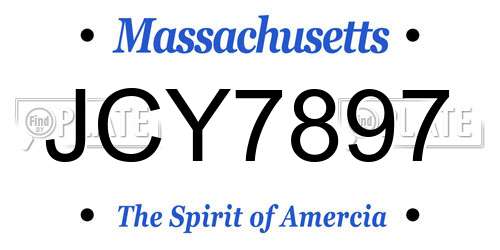 JCY7897 Massachusetts License Plate