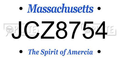 JCZ8754 Massachusetts License Plate
