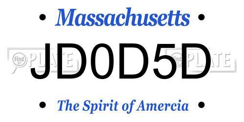 JD0D5D Massachusetts License Plate
