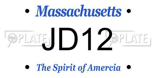 JD12 Massachusetts License Plate
