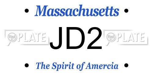 JD2 Massachusetts License Plate