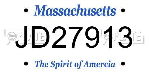 JD27913 Massachusetts License Plate