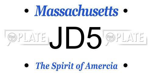 JD5 Massachusetts License Plate