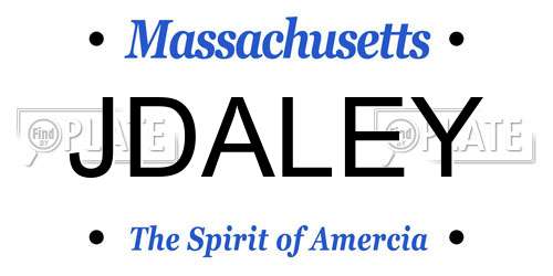 JDALEY Massachusetts License Plate