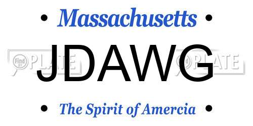 JDAWG Massachusetts License Plate
