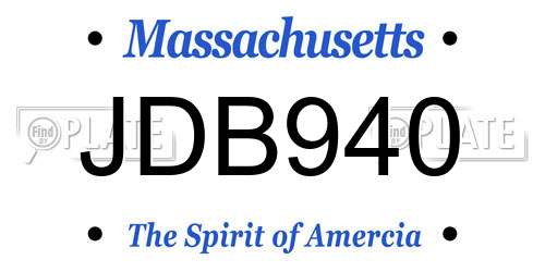 JDB940 Massachusetts License Plate