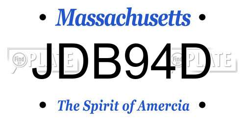 JDB94D Massachusetts License Plate