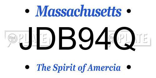 JDB94Q Massachusetts License Plate
