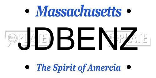JDBENZ Massachusetts License Plate