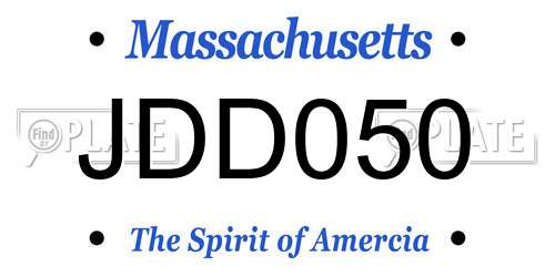 JDD050 Massachusetts License Plate