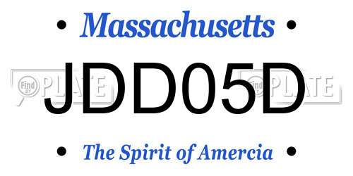 JDD05D Massachusetts License Plate