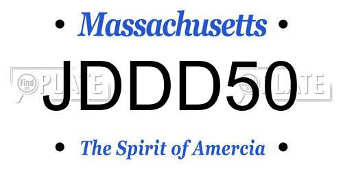 JDDD50 Massachusetts License Plate