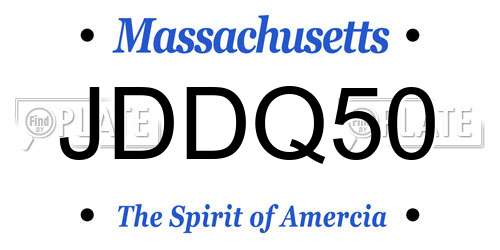 JDDQ50 Massachusetts License Plate