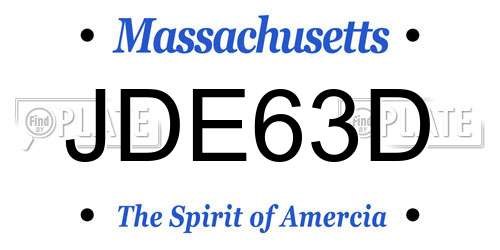 JDE63D Massachusetts License Plate
