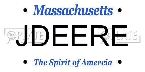 JDEERE Massachusetts License Plate