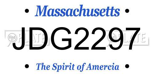 JDG2297 Massachusetts License Plate