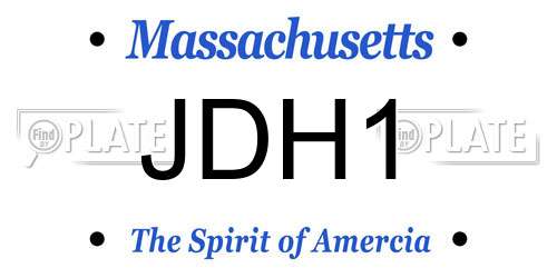 JDH1 Massachusetts License Plate