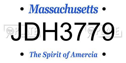 JDH3779 Massachusetts License Plate