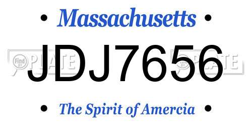 JDJ7656 Massachusetts License Plate