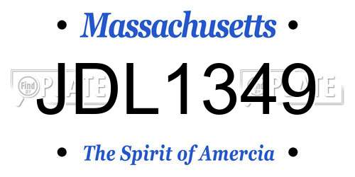 JDL1349 Massachusetts License Plate