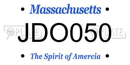 JDO050 Massachusetts License Plate