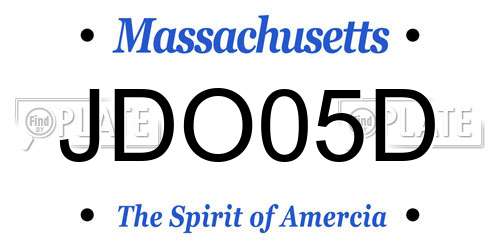 JDO05D Massachusetts License Plate